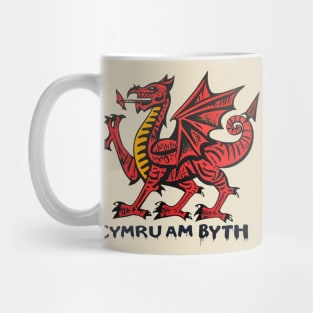 Welsh Dragon Cymru am Byth Mug